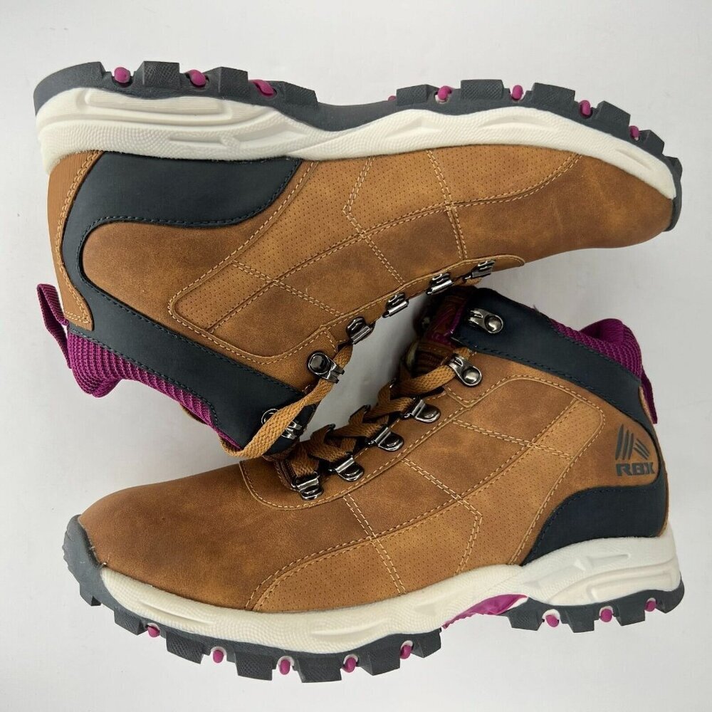 RBX Womens EF9037 Turbo Brown Black Synthetic Lace Up Size 10 Hiking Boots - Picture 7 of 9
